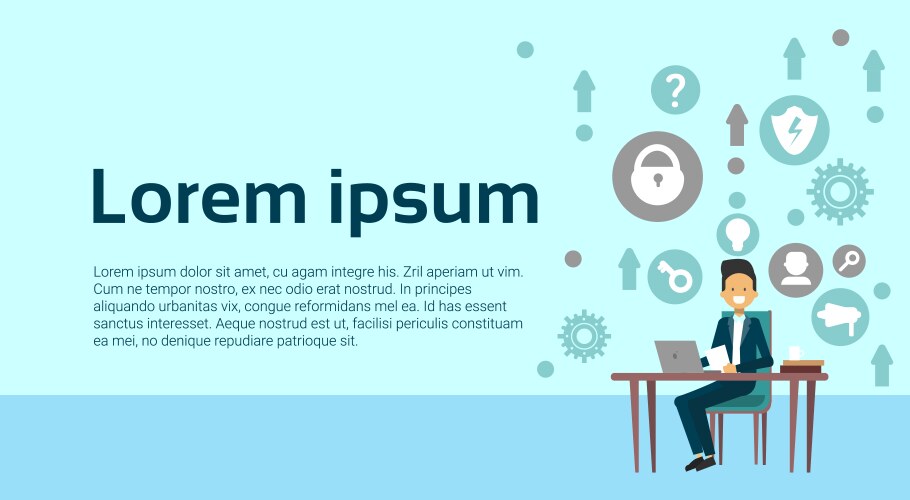 Man programmer web developer working at laptop vektorbild