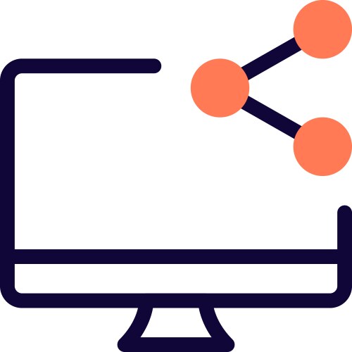 Sharing feature in desktop for sending files vector image