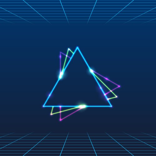Three shining frames of triangular shapes vector image