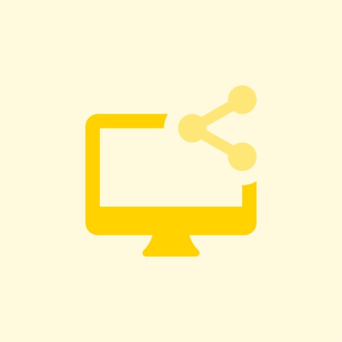 Sharing feature in desktop for sending files vector image