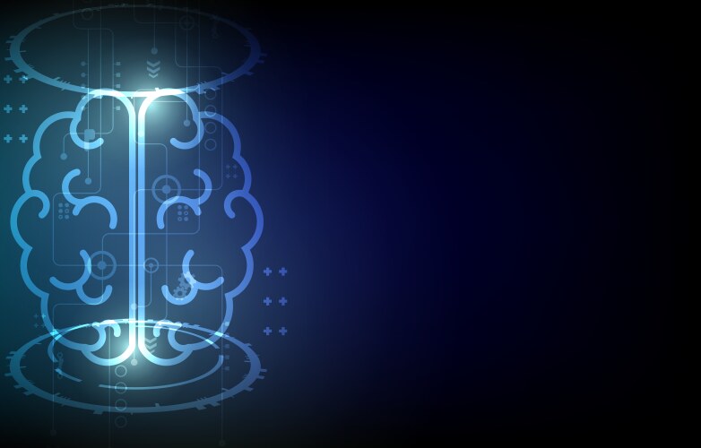 Technology brain computer system background vector image