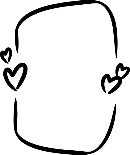 Heart textbox frame border abstract outline shape vector image