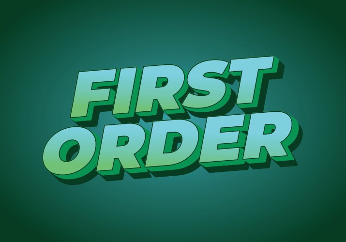 First order text effect in 3d style with modern vector image