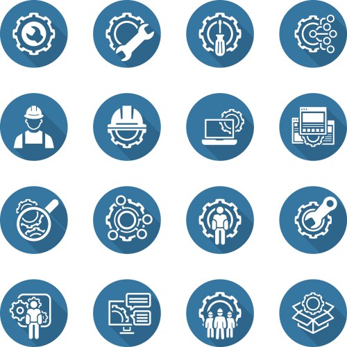 Line engineering icons Royalty Free Vector Image