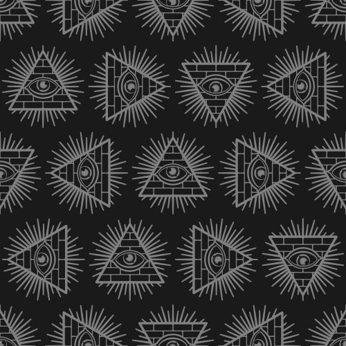 All-Seeing Eye Pyramid Symbol Vector Image