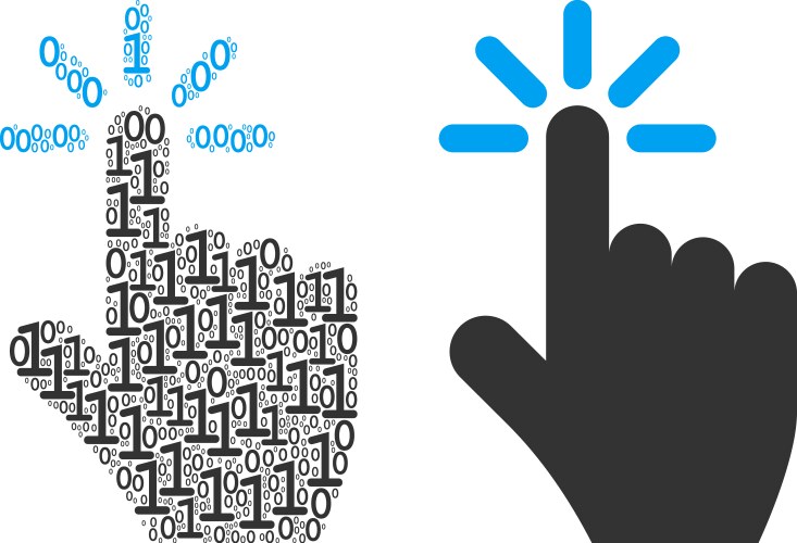 Click composition of binary digits vector image