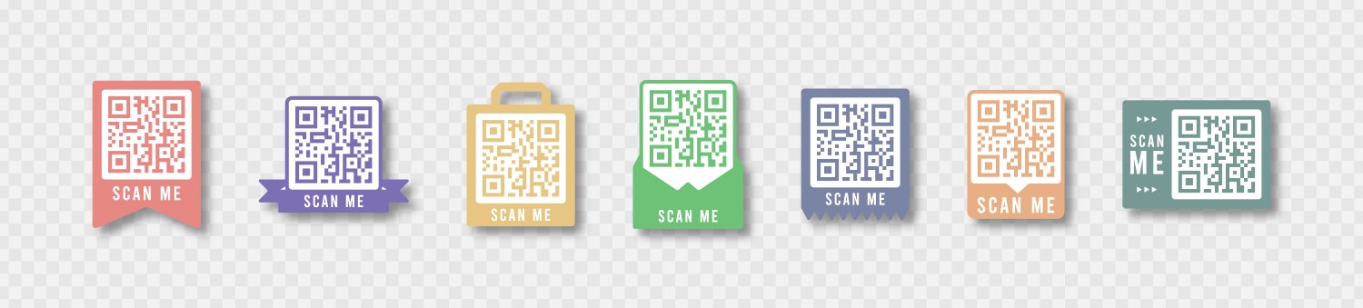 Qr code color frame set vector image