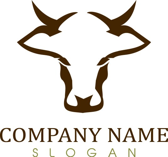 Cow head logo Royalty Free Vector Image - VectorStock