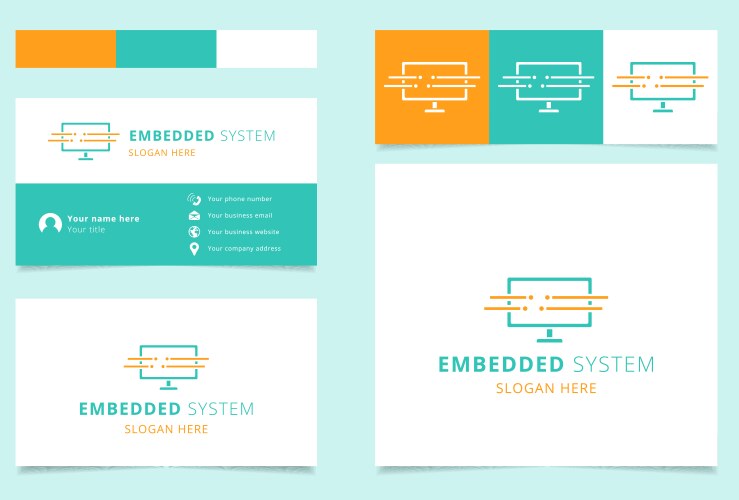 Embedded system logo concept featuring a computer vector image