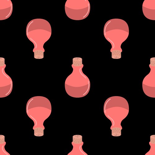 Potion pattern on black background elixir vektorbild