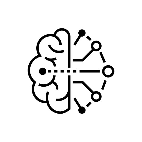 Artificial intelligence - line design single vector image