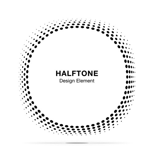 Convex distorted abstract halftone circle frame vector image