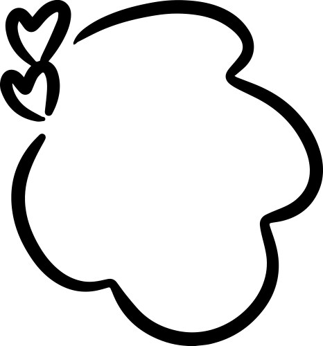 Heart textbox frame border abstract outline shape vector image
