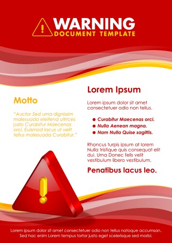 red and yellow document template with triangular vector image