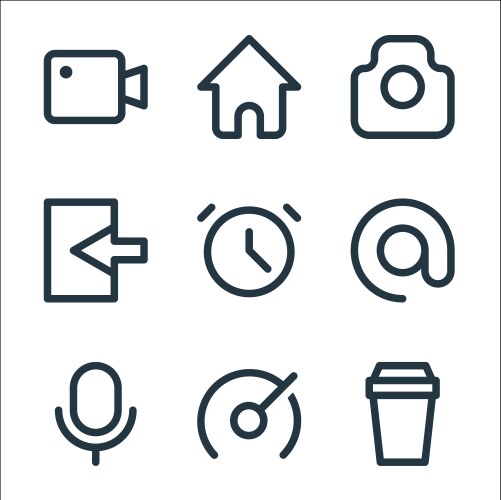 User interface line icons linear set quality vector image