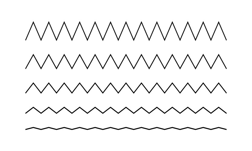 Zigzag horizontal lines of different amplitude vector image