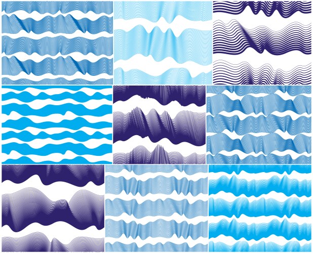 Artistic seamless patterns set with stylized vector image