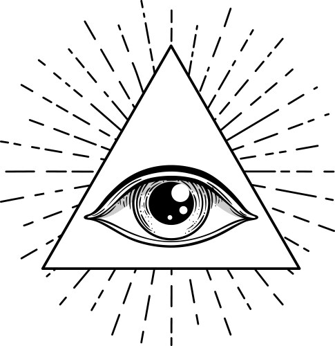 Blackwork tattoo flash eye providence masonic Vector Image