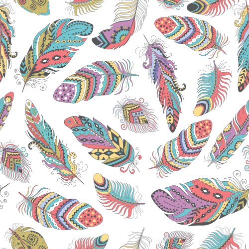 Boho Feather Pattern – Royalty-Free Vector | VectorStock