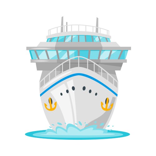 cruise ship - front view vector image