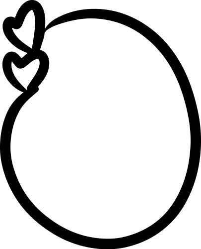 Heart textbox frame border abstract outline shape vector image