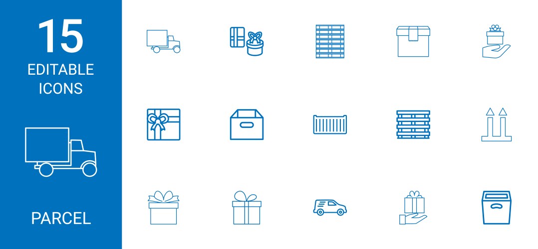 12 parcel icons Royalty Free Vector Image - VectorStock