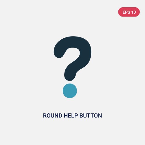 Two color round help button icon from user vector image