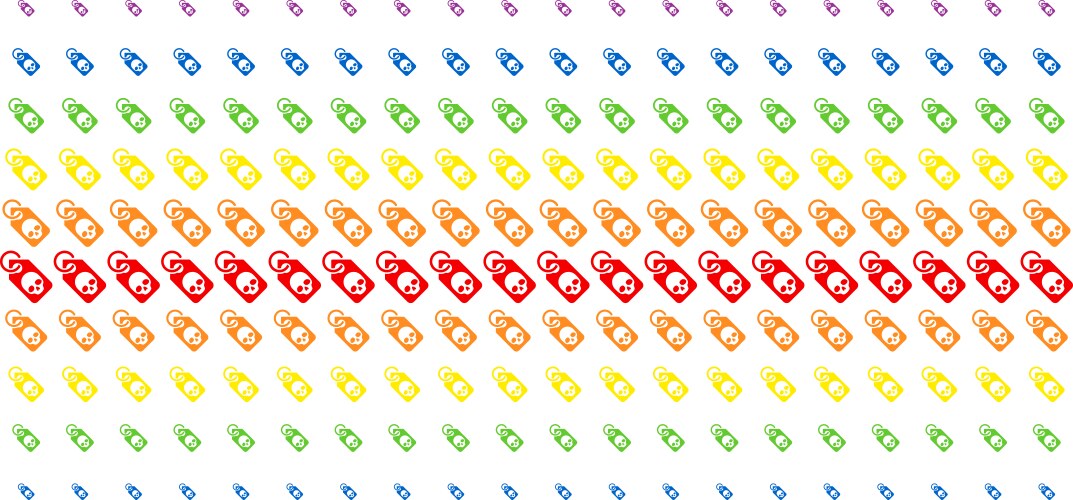 Death skull tag shape halftone spectrum array vector image