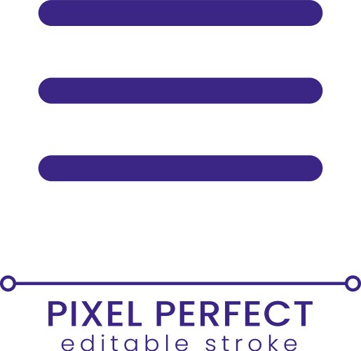 Hamburger menu pixel perfect rgb color ui icon vector image
