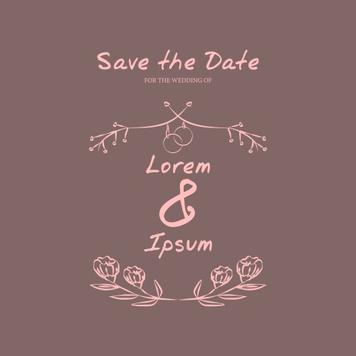 Save the date monogram design isolated vector image