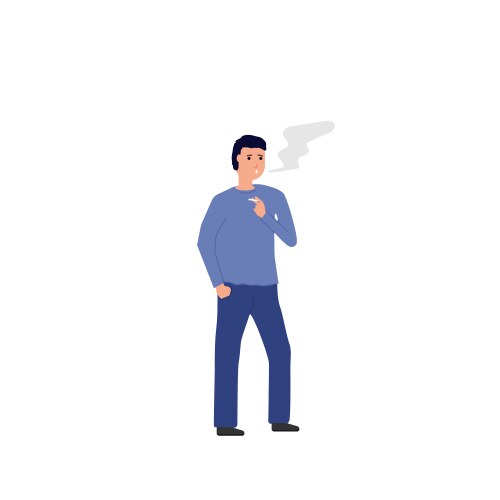 smoker standing with cigarette vector image vector image