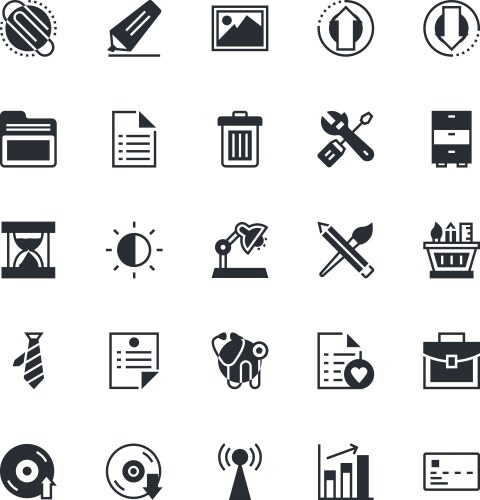 Web & UI Icon Set - Digital Tools vector image