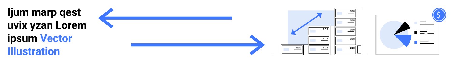 Data flow representation with arrows bar chart vector image