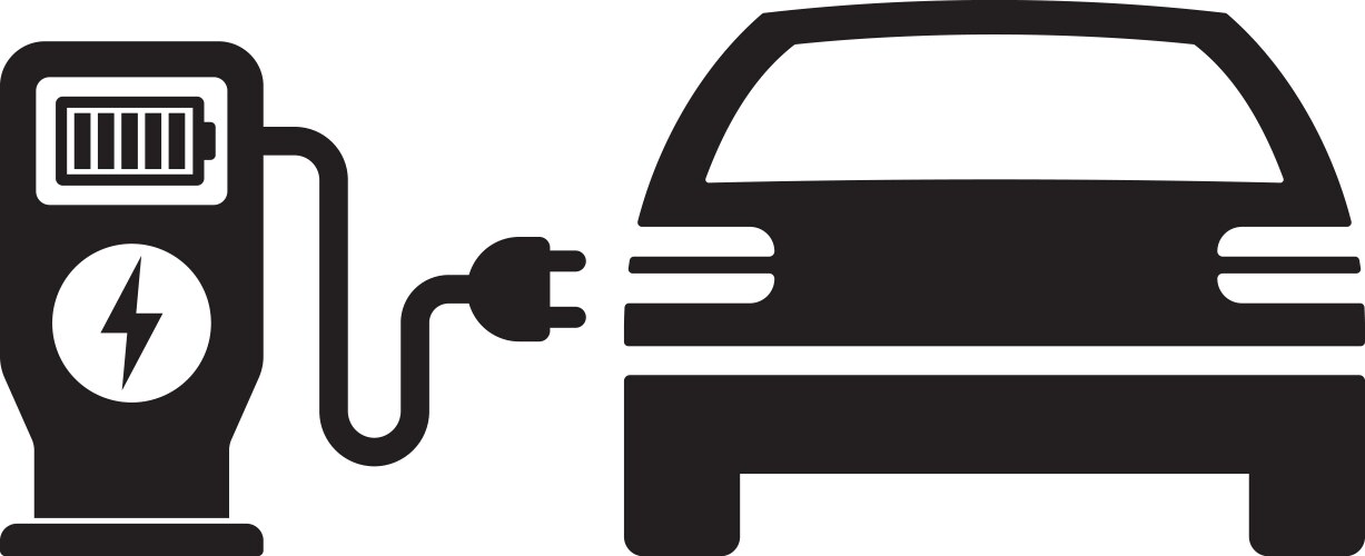 Electric car charging symbol vector image