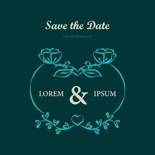 Save the date monogram element design vector image