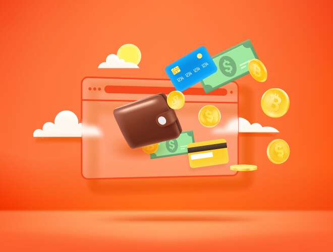 web payment concept 3d style vector