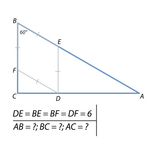 Problem of finding the sides triangle-01 vector image