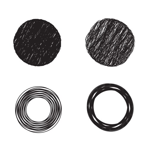 Scribble Circles - Isolated Vector Image