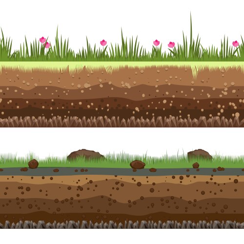 Subterranean Earth Layers Background Vector Image