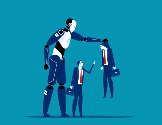 Cyborg is a man with artificial intelligence ai Vector Image