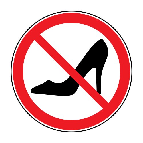 No High Heels Sign Vector Image