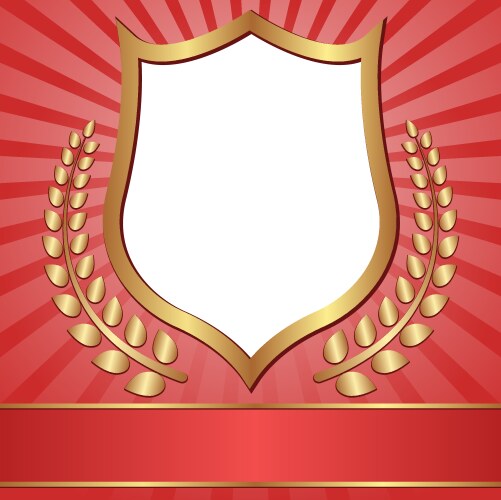 Golden shield retro design Royalty Free Vector Image