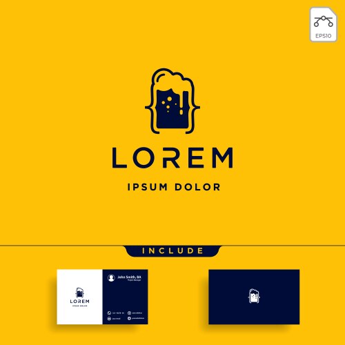Beer code logo design bar coding simple line vector image