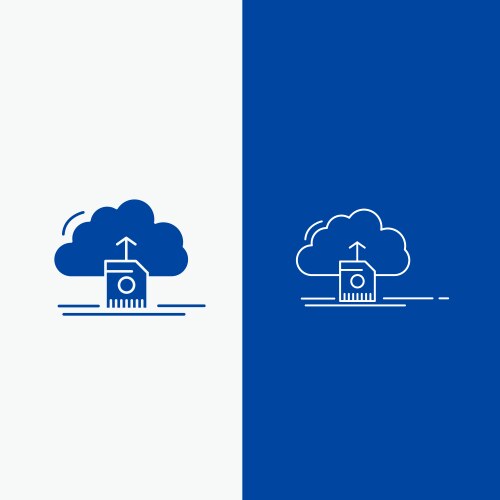 Cloud upload save data computing line and glyph vektorbild