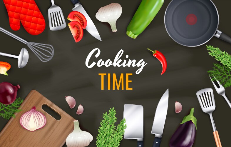 Kitchen recipe background Royalty Free Vector Image