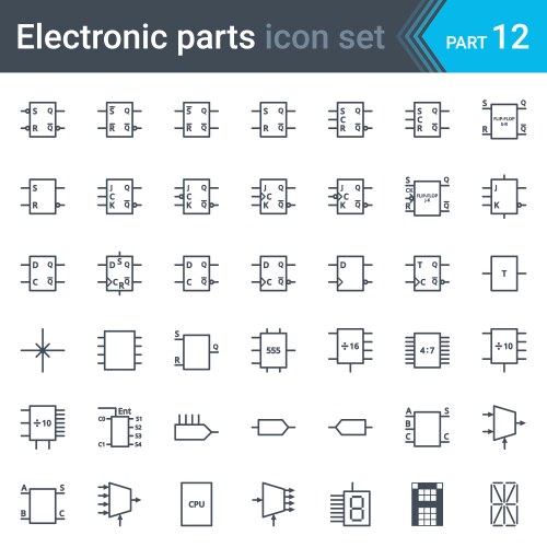 Digital electronics logic gates Royalty Free Vector Image