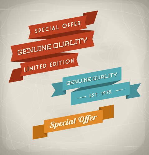 Retro Ribbon Collection Vector Image