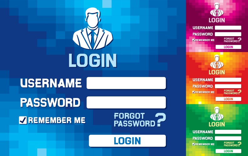 Web login template vector image