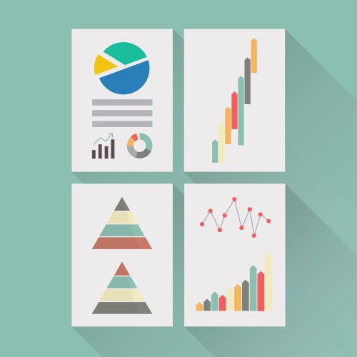 Colorful origami paper graph infographic Vector Image