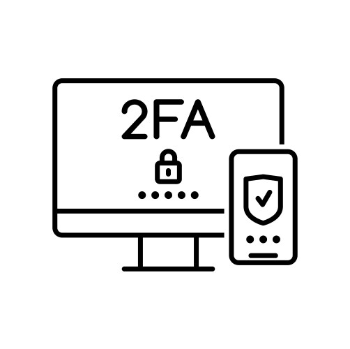 2fa two factor verification thin line icon vector image